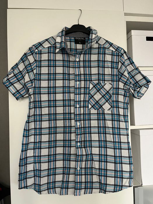 Koszula męska w kratkę L