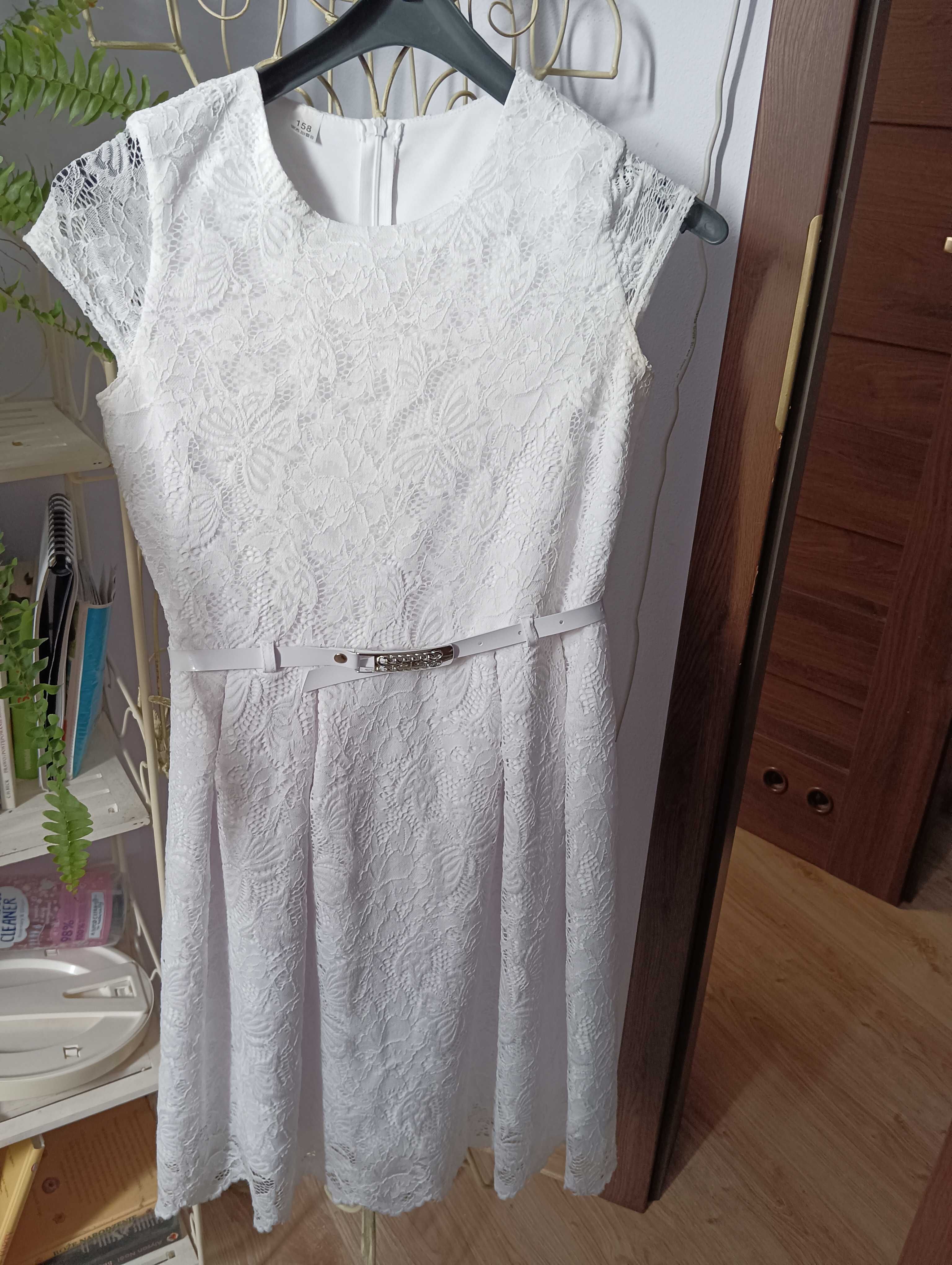 Sukienka na przebranie po komunii, biała 158 cm. Jak nowa