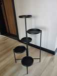Kwietnik Stojący Metalowy 5-Poziomowy Loft Czarny 82 cm OKAZJA