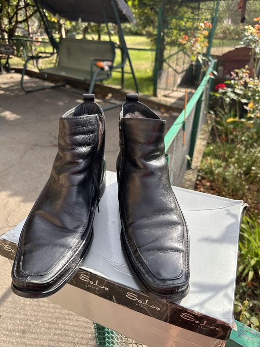 Чоловічі шкіряні ботинки зимові