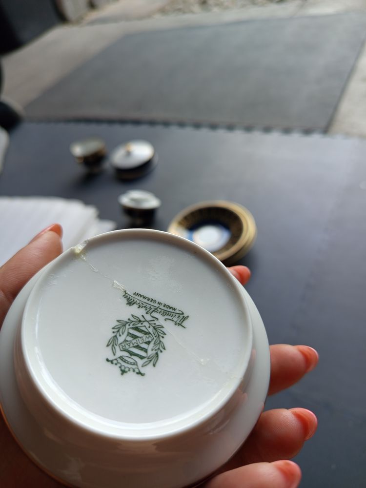 Zestaw Porcelany Weimar fason Eleganz Echt Kobalt.