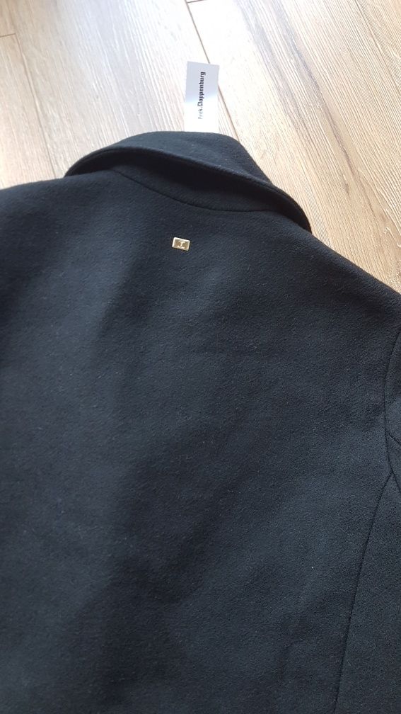 Joop piękny płaszcz damski wełniany wool M 38 czarny zimowy