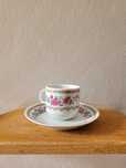 Serwis zastawa kawowa jak chińska porcelana biała w różyczki 6os.