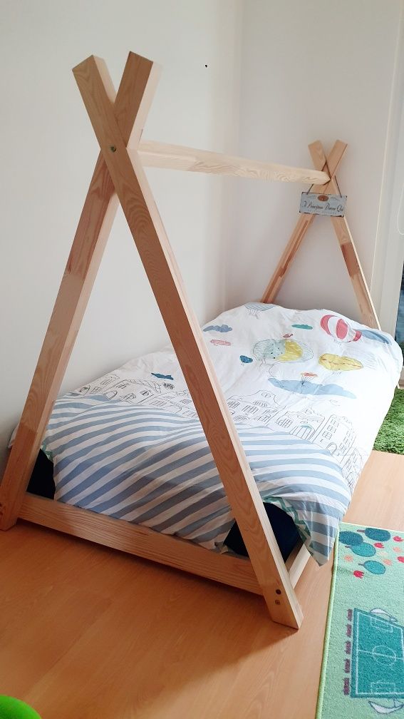 Cama de criança estilo Tipi + colchão 90×190