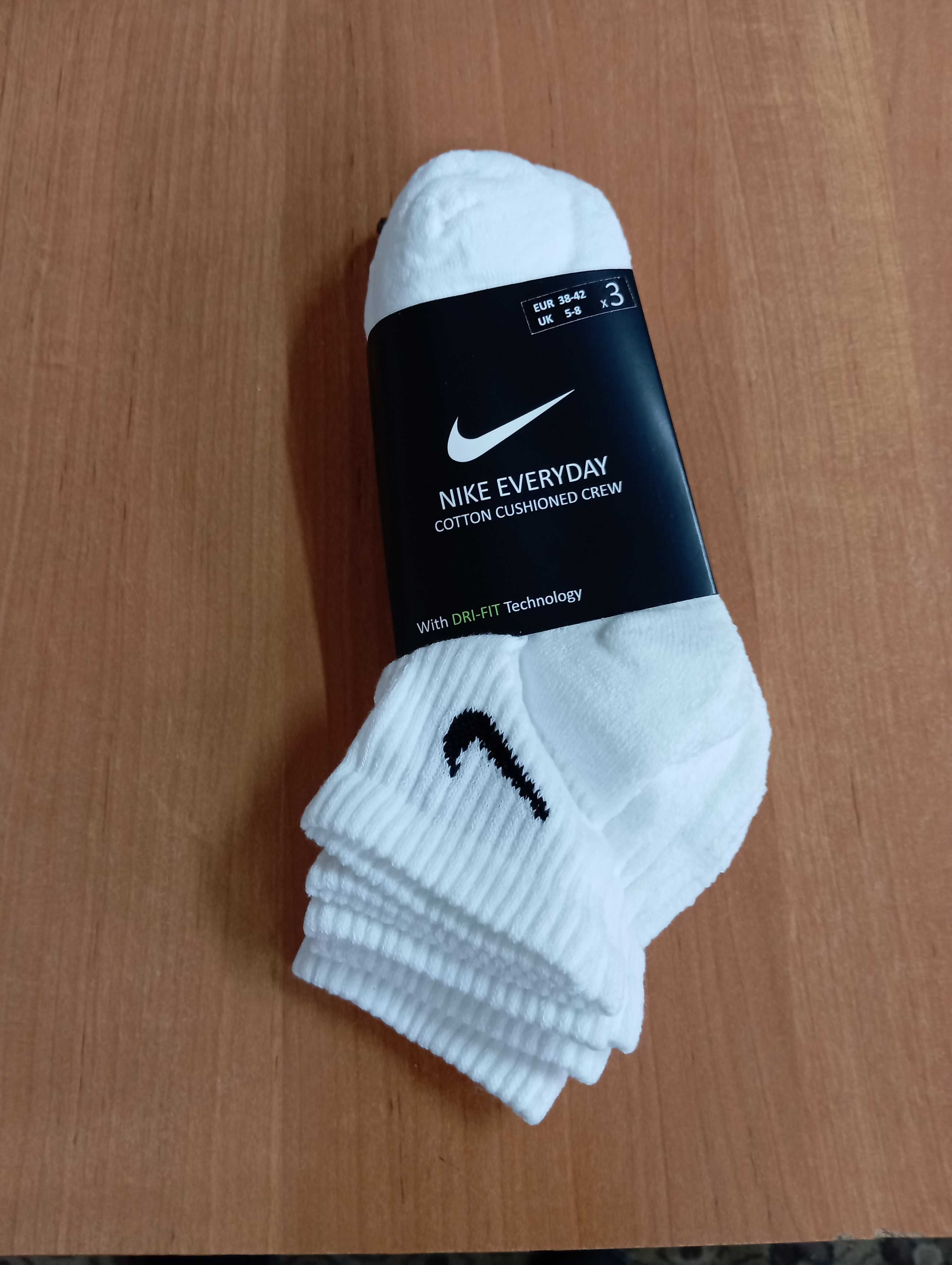 Носки Nike  Cotton  Cushion Crew SX 7664  Dry-FIT x 3  всесезон