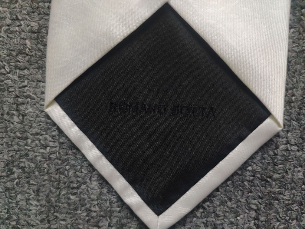 Krawat Romano Botta * biały kremowy ecru
