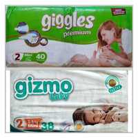 Памперси Gizmo baby #2 та Giggles premium 2 розмір Туреччина підгузки