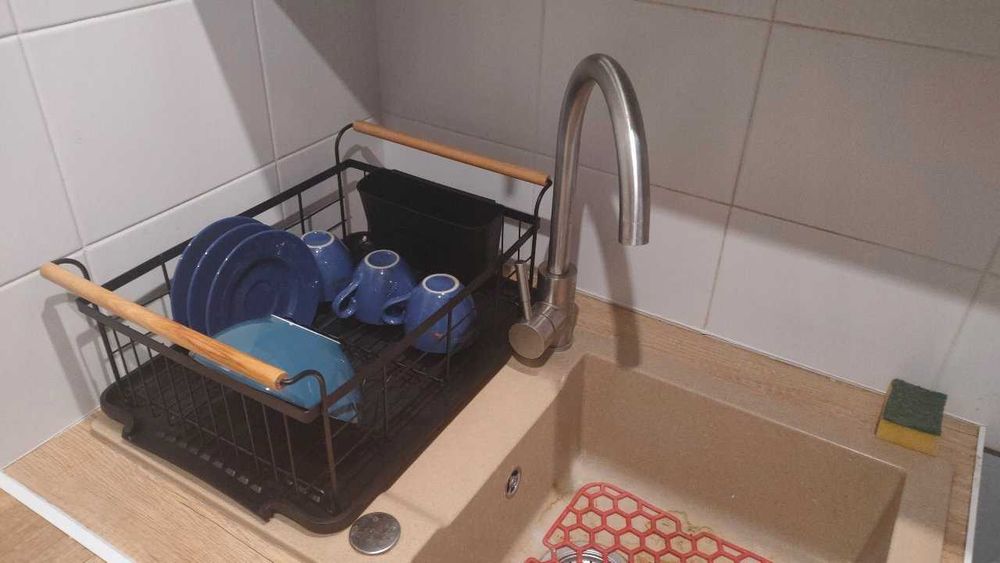 Duża Suszarka Dwupoziomowa Do Naczyń + Ociekacz Na Talerze Sztućce