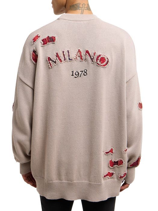 Sweter oversized z łatami Carlo Colucci XL