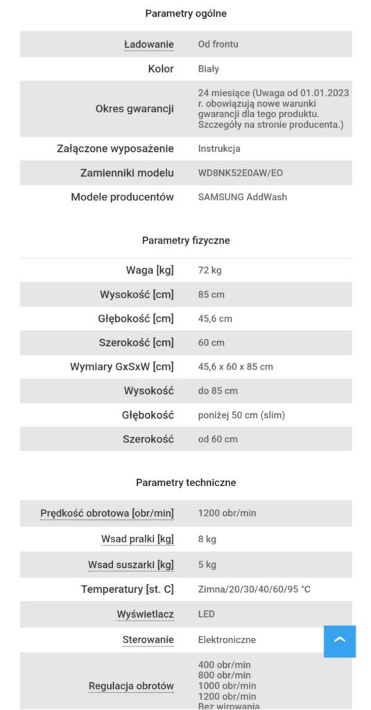 Pralko-suszarka Samsung Slim AddWash WD8NK52E0ZW