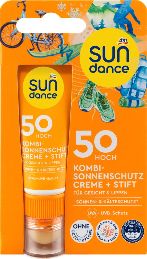 Sun Dance сонцезахисний комбінований крем для обличчя+бальзам для губ