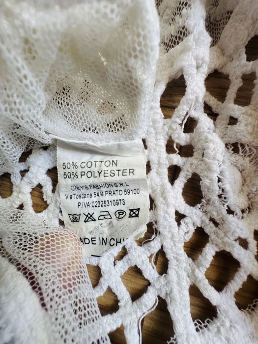 Tunika plażowa koronkowa biała