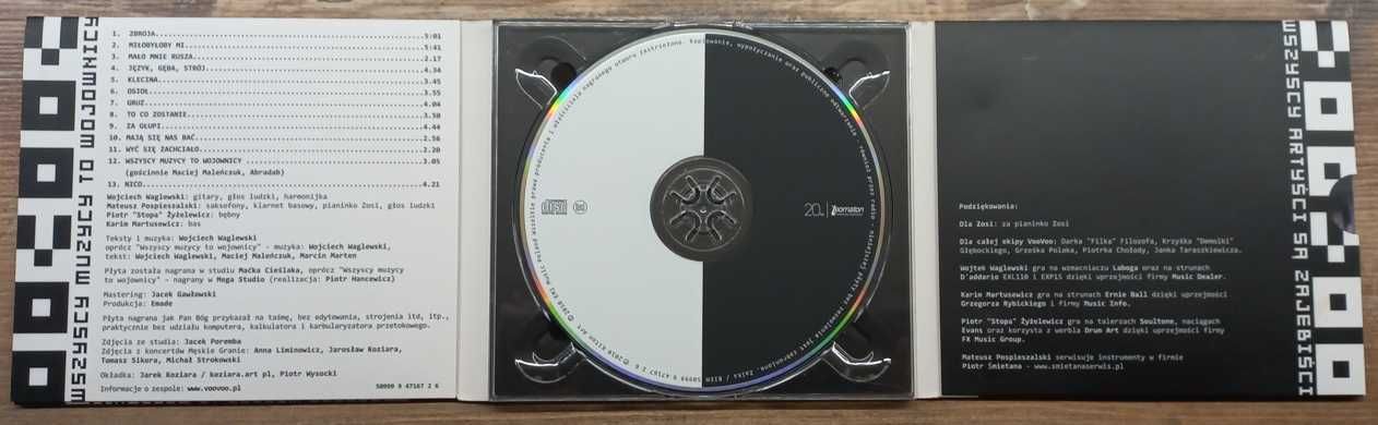 Płyta CD. Voo Voo - Wszyscy muzycy to wojownicy. 2010 rok, digipak.