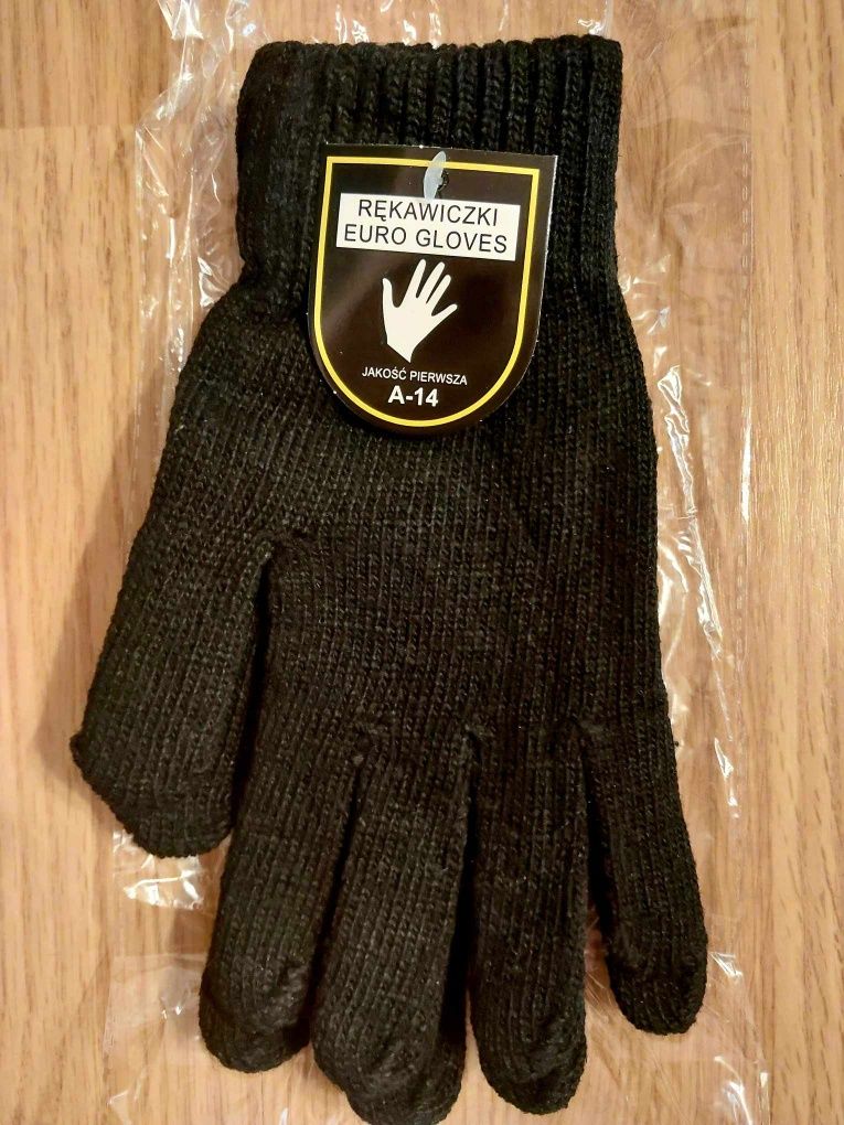 Rękawiczki wełniane czarne Unisex
