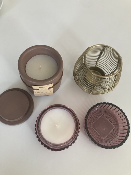 Zestaw: 2 świeczki Home&You i Nature oraz świecznik na tealight