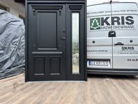 Drzwi zewnętrzne dwuskrzydłowe 900Ofert czarne SCHLAGE na każdy wymiar