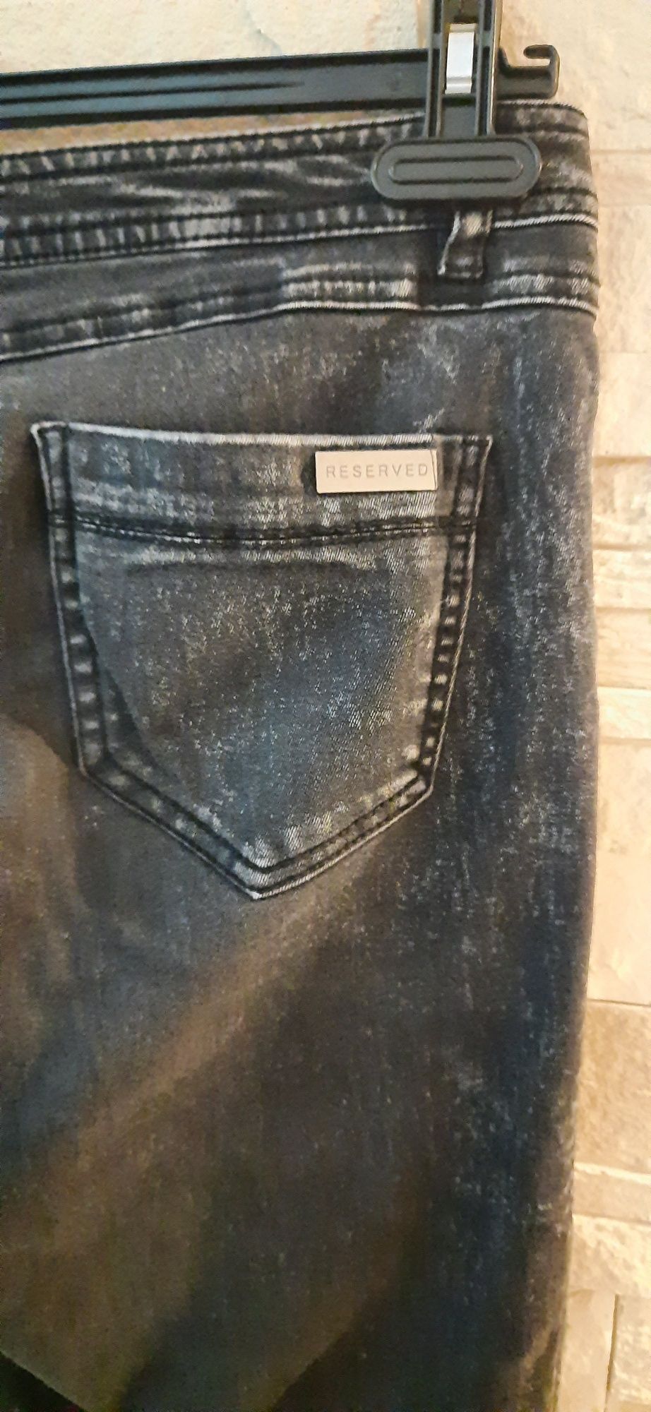 Cienkie jeansy rurki 36 Reserved marmurkowe