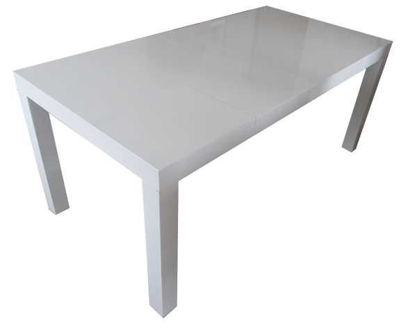 Kwadratowy biały w wysokim połysku rozkładany do 130 lub 140cm