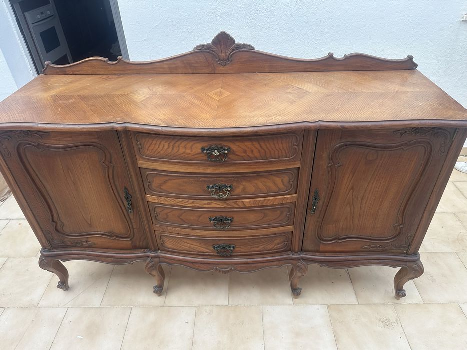 conjunto antigo em madeira maciça