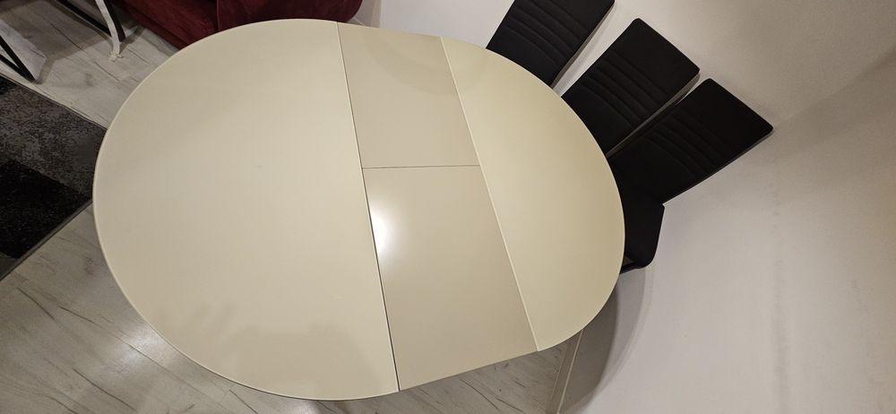 Stół okrągły solidny rozkładany 120 160