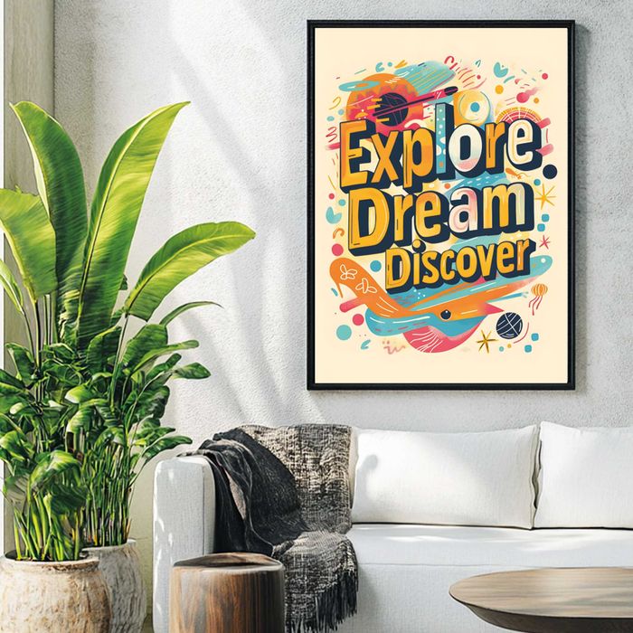 plakat abstrakcja, plakat typografia, plakat napisy na ścianę