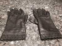 Rękawiczki damskie S xs skóra vintage włoskie kolekcja premium czarne