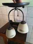 Lampa kuta wisząca z dwoma kloszami dwupunktowa