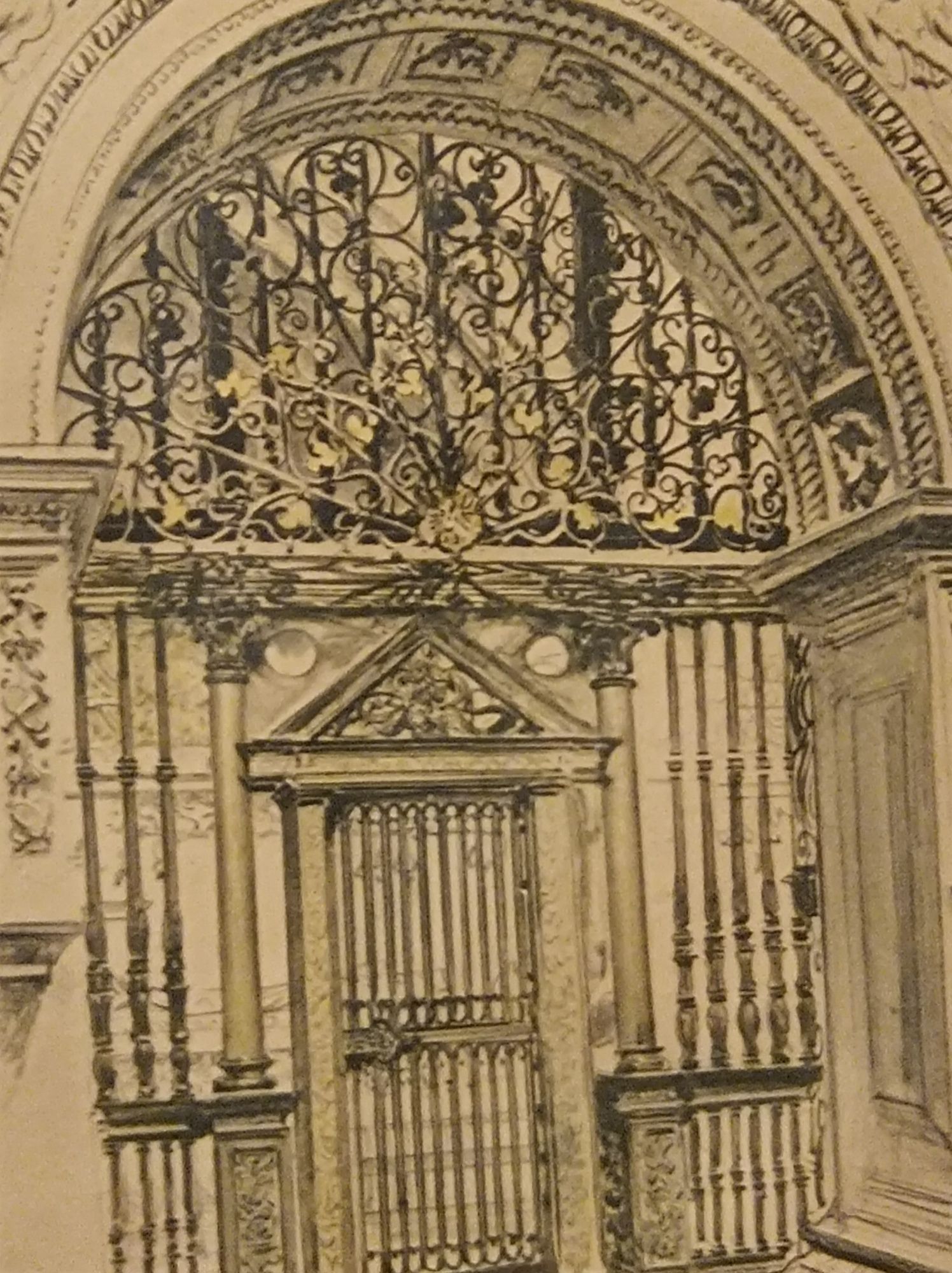 Leon Wyczółkowski.Grafika.Brama Zygmuntowskiej kaplicy na Wawelu.
