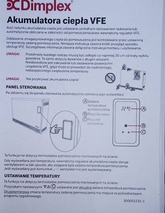 Piec akumulacyjny na gwarancji  Dimplex 5 kW