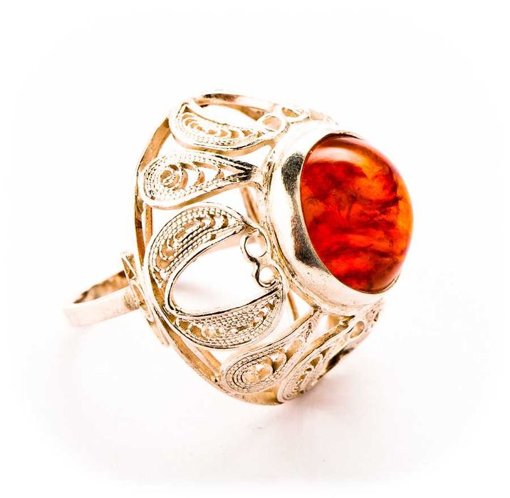 Srebrny Pierścionek z Bursztynem 8,62g - BURSZTYN - IMAGO ARTIS 2-1059