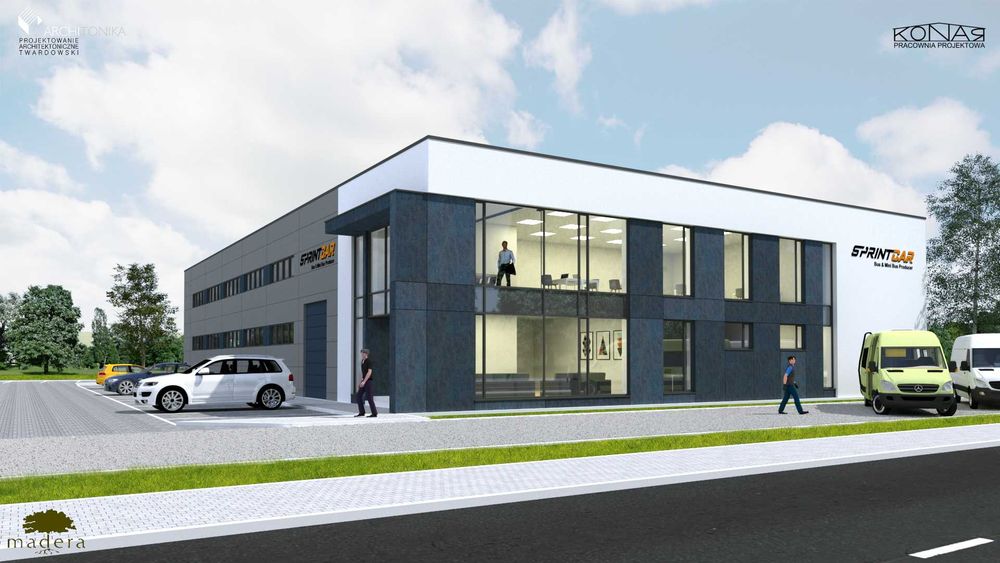 Działka z projektem na budowe hali i biura k Wejherowa