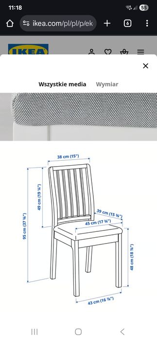 Stół rozkładany 180/240x90 i 6 krzeseł EKEDALEN IKEA  biały + pokrowce