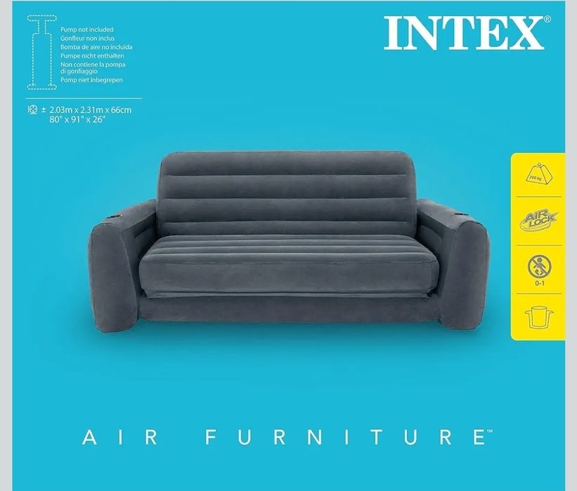 Intex Sofa Rozkładana, 203 x 224 x 66 cm materac dmuchany