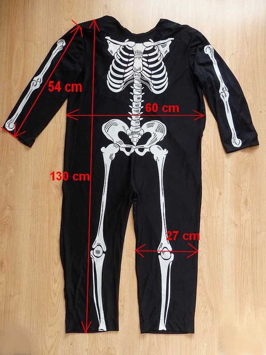 Duży Kostium Kościotrup + Peruka. Made in USA.