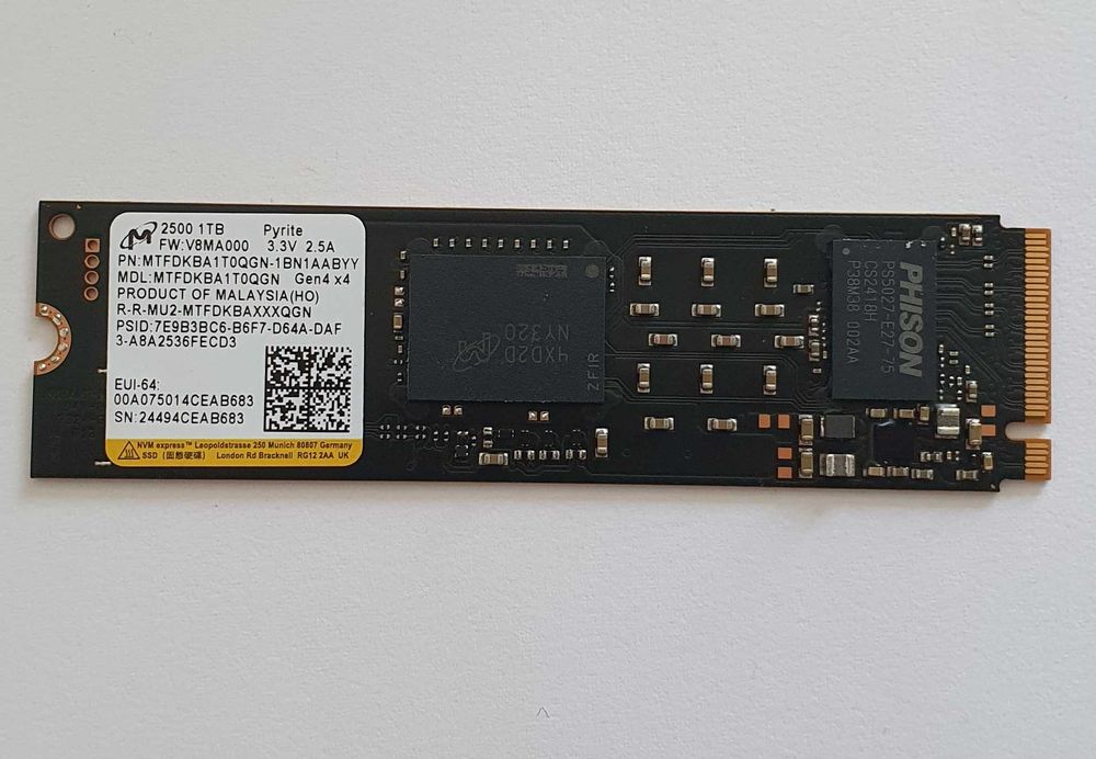Dysk NVMe Micron 2500 1TB