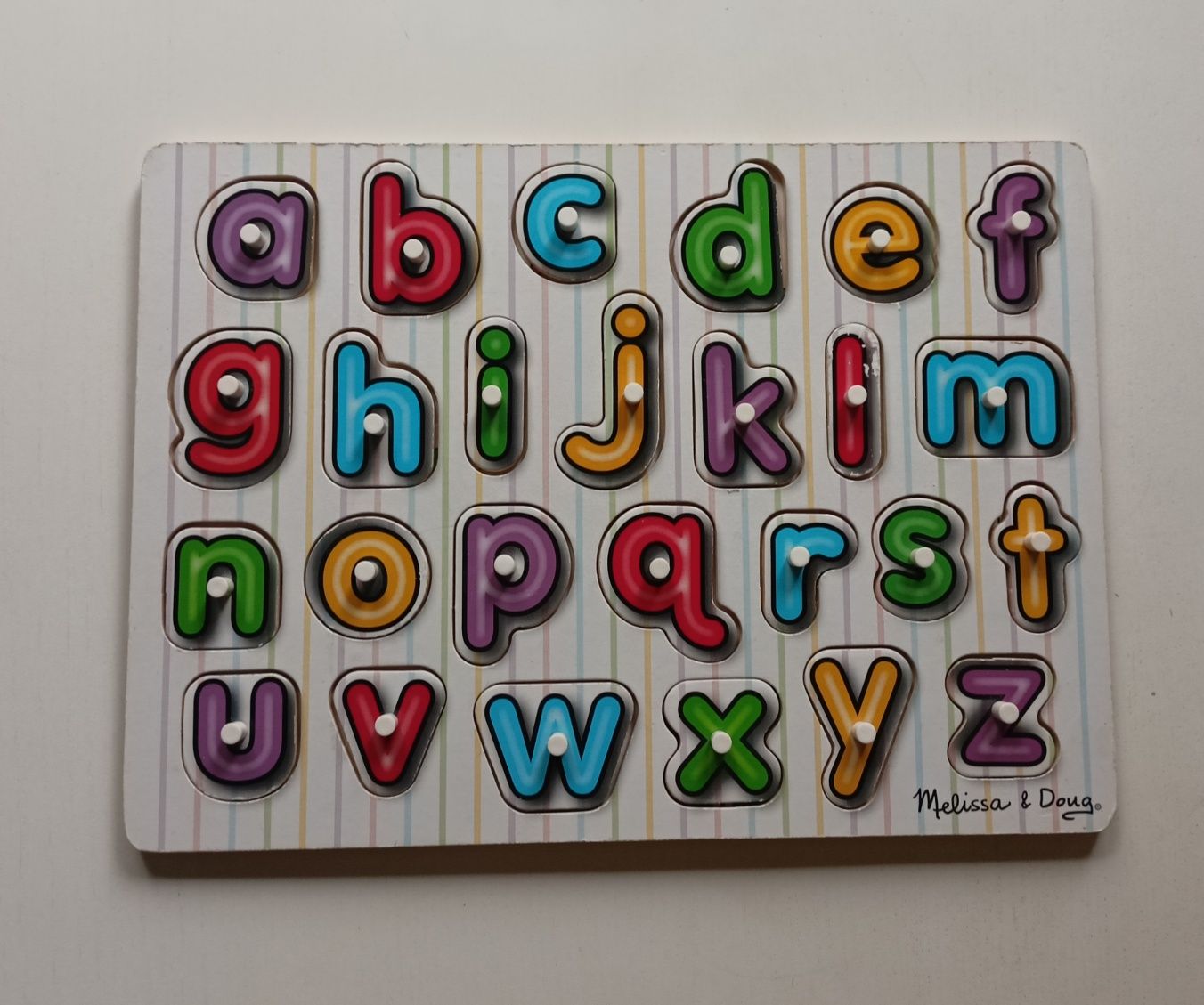 Drewniane puzzle literki alfabet Melissa&Doug wersja ANGIELSKA