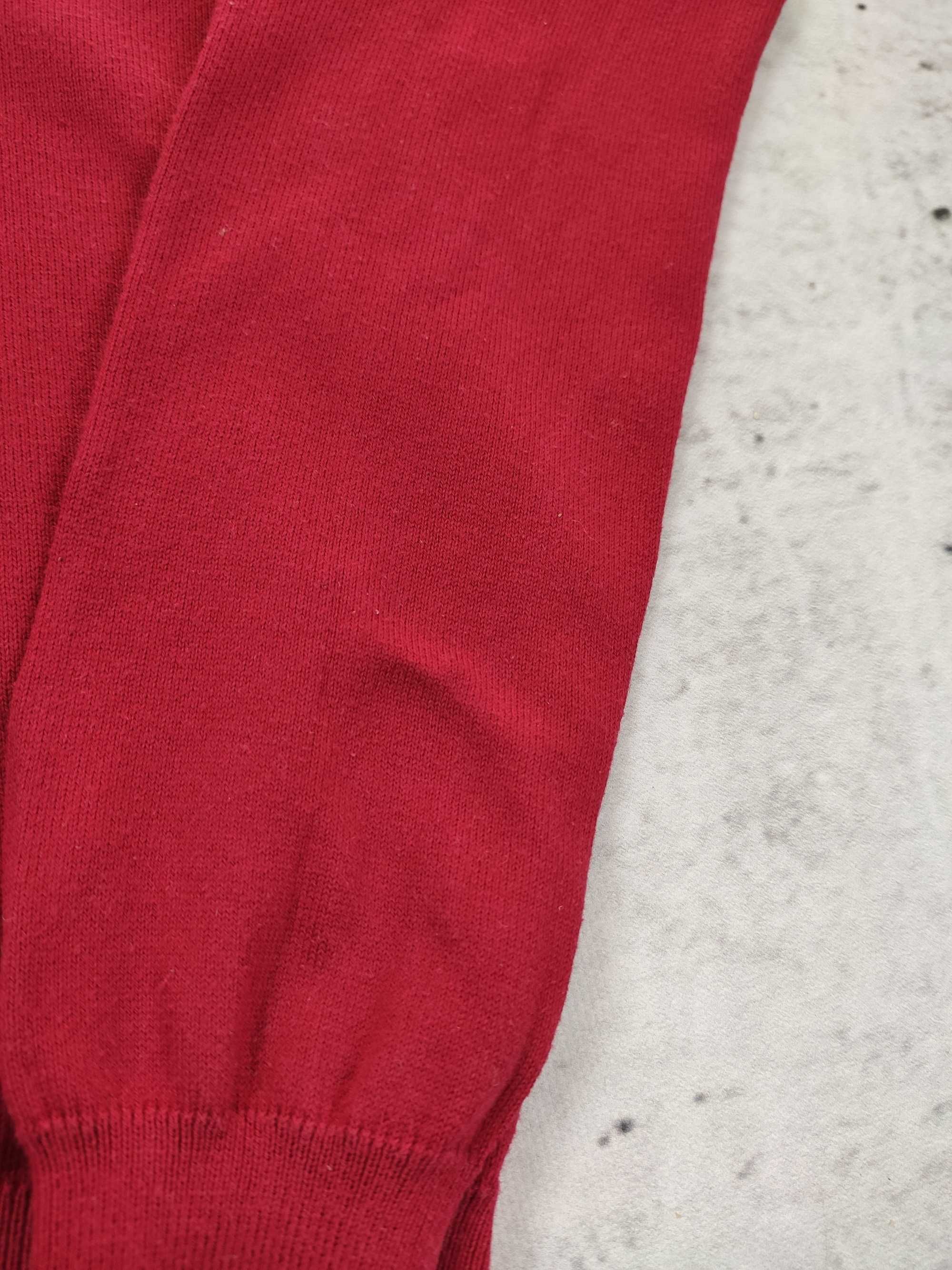 Sweter Ralph Lauren damski czerwony serek elegancki r. M