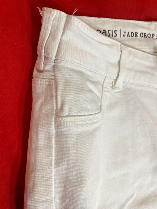 OASIS Białe jeansy stretch skinny, r. 38/40