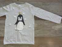 Urocza bluza z pingwinem r.110 stan bdb