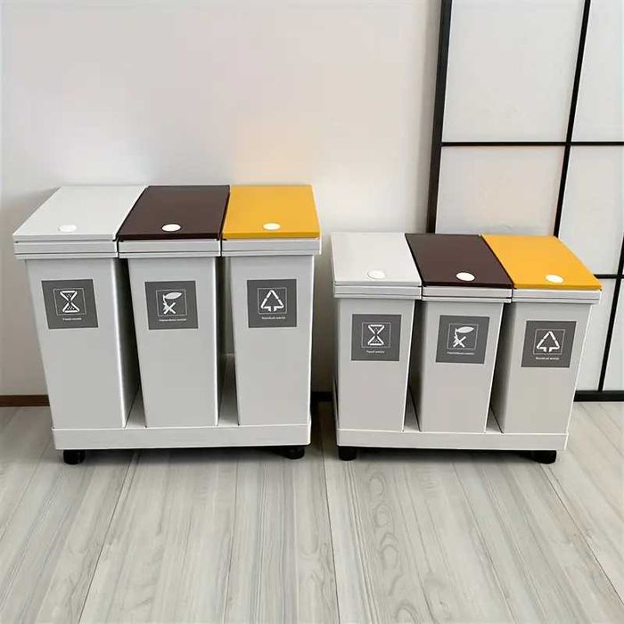 Caixote Separador Lixo Reciclagem Lixeira com Rodas - NOVO