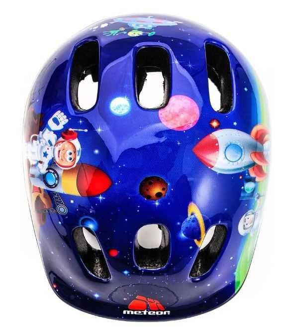 Dziecięcy kask rowerowy Meteor rozmiar S (48-52cm) wzór kosmonauta