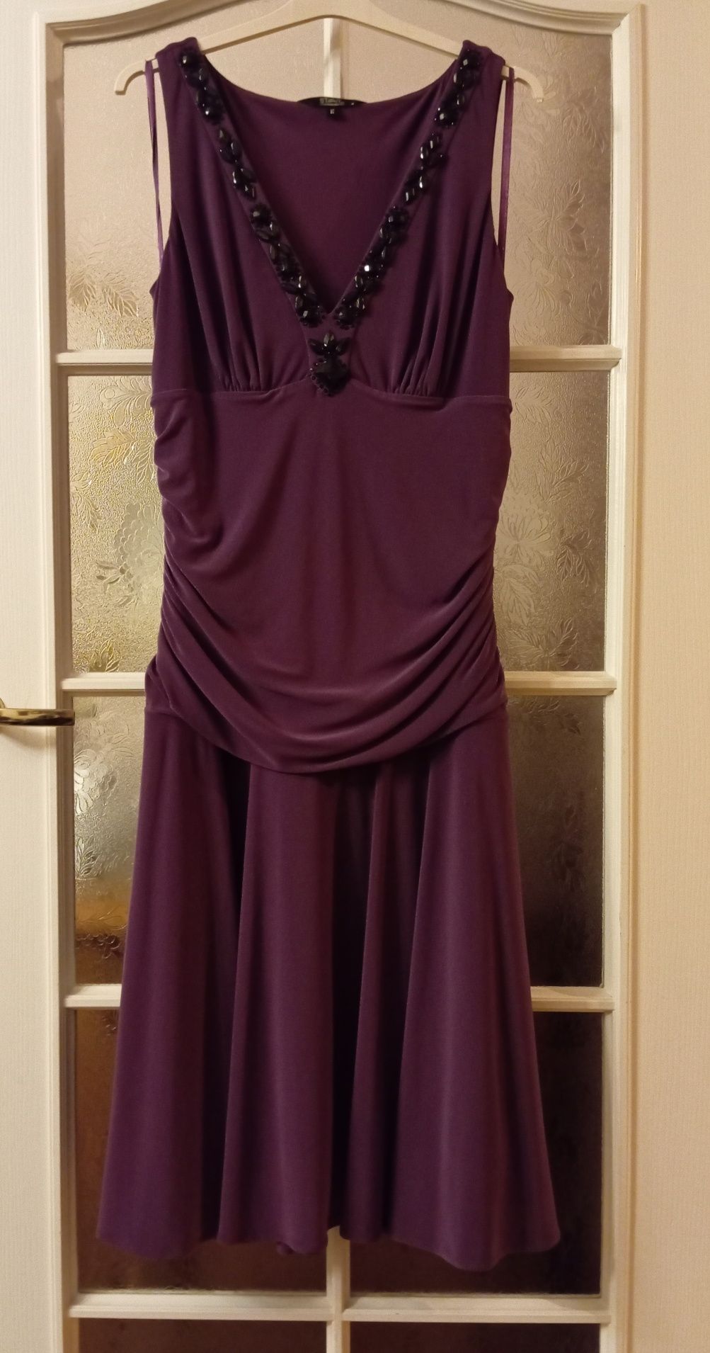 Fioletowa sukienka Star by julienmacdonald, rozmiar 14, rozciągliwa