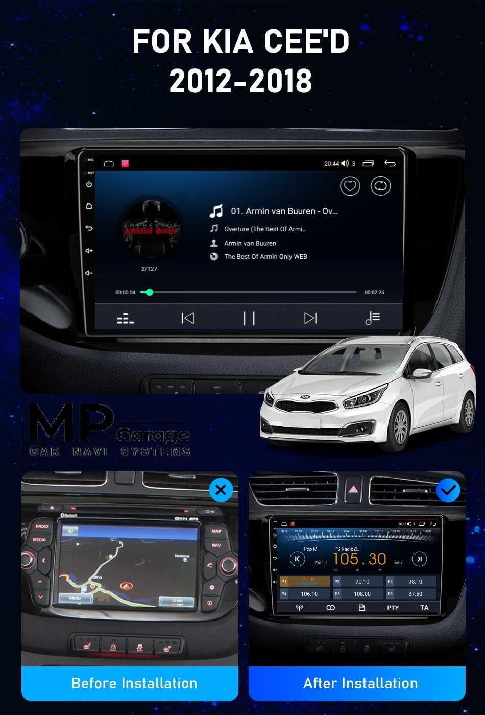 KIA Ceed 2 Radio Android QLED CarPlay/AndroidAuto 4G LTE Montaż