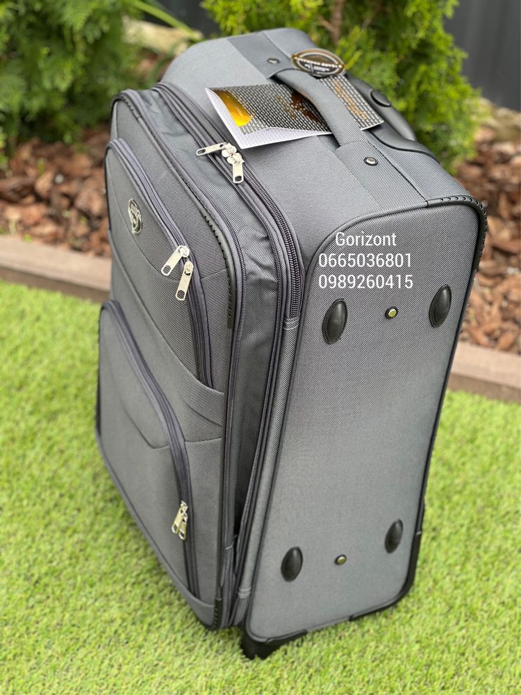 Чемодан чемоданы валіза Wings 6802 2 колеса текстиль ткань Польша