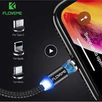 Kabel Magnetyczny LED microUSB,USB Type-C, iPhone