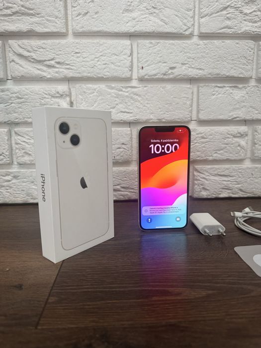 Iphone 13 biały white 128gb 86% bardzo dobry stan cały zestaw OKAZJA!!