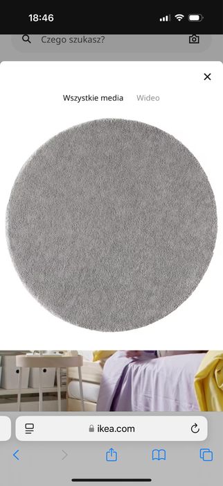 Dywan Ikea Stoense. 130 cm srednica. Fioletowy