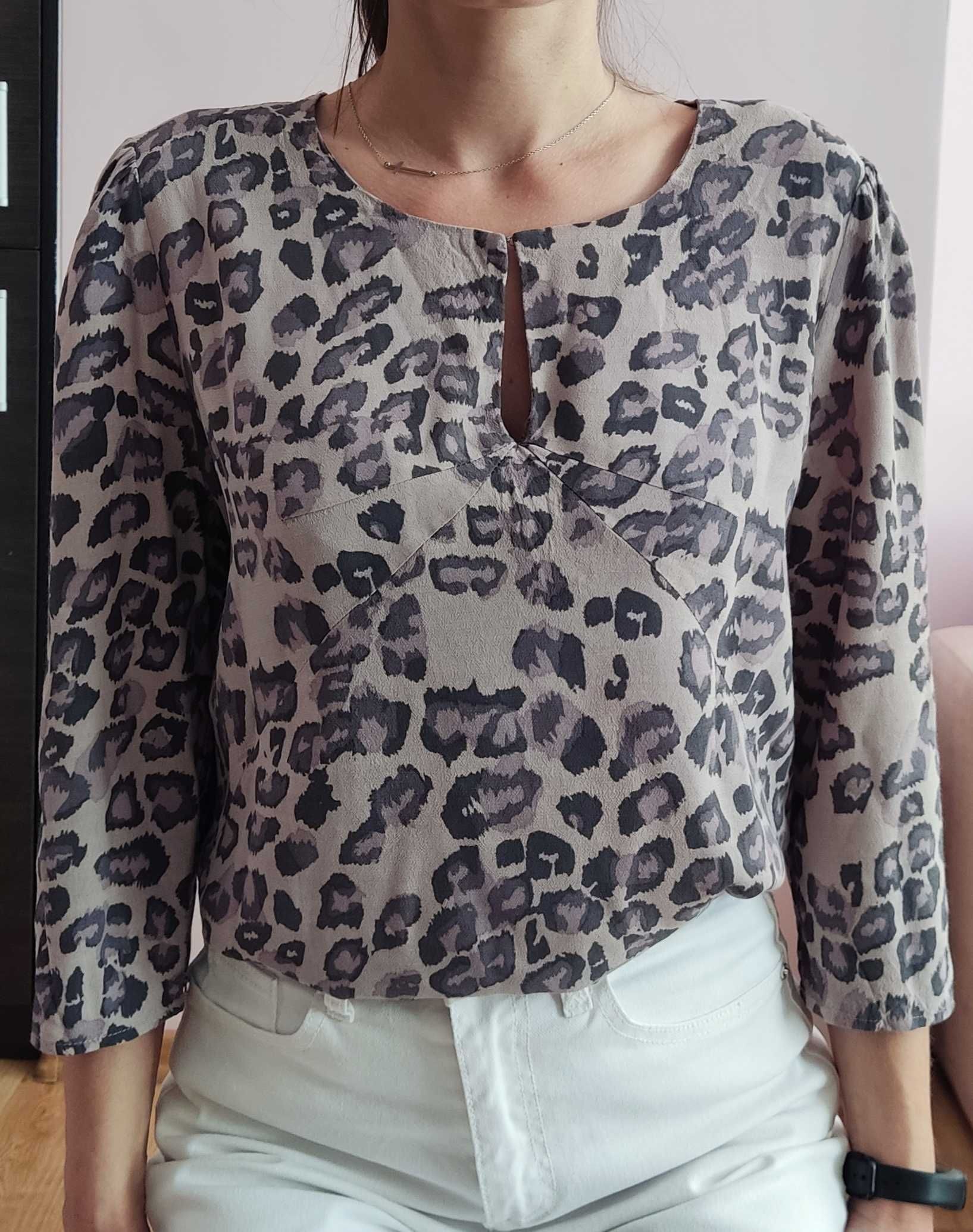 Beżowa bluzka panterka, wiskoza, InWear rozmiar XL