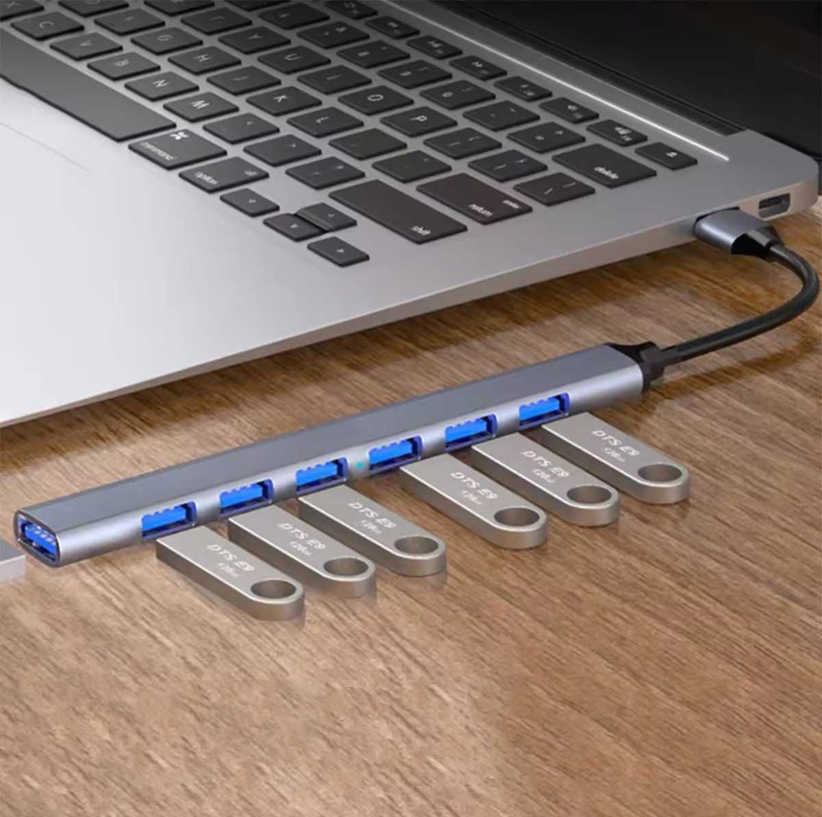 Ultra szybki, 7-portowy aktywny HUB USB