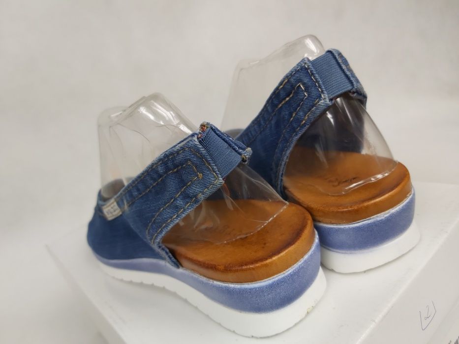 Sandały SERGIO BARDI jeansowe dżins niebieskie 37 platforma